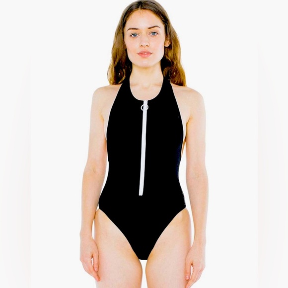 🖤 American Apparel Nylon Tricot Zip Up One Piece - Small 🖤 - Picture 1 of 8